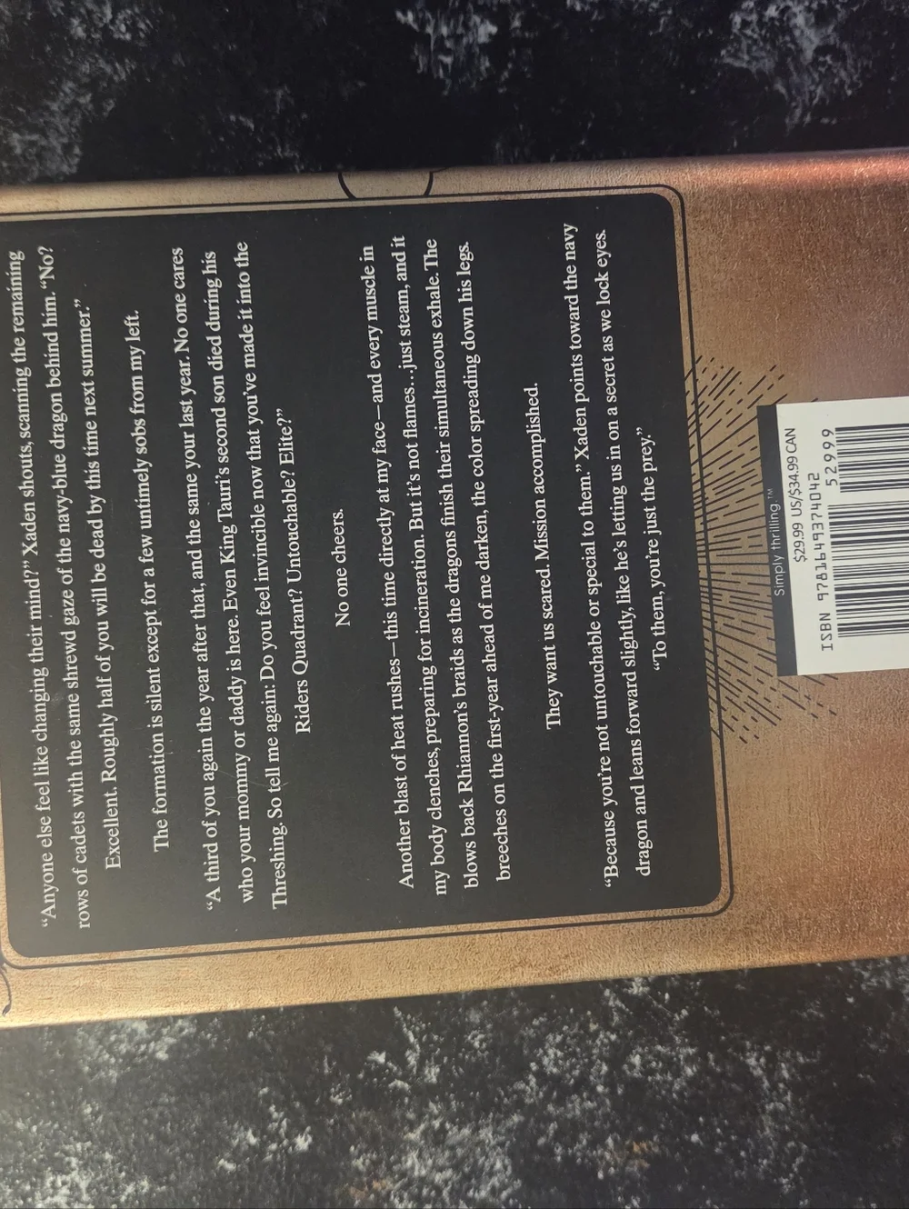 Fourth Wing by Rebecca Yarros - Gold Ombre Hardcover - Picture 3 of 8